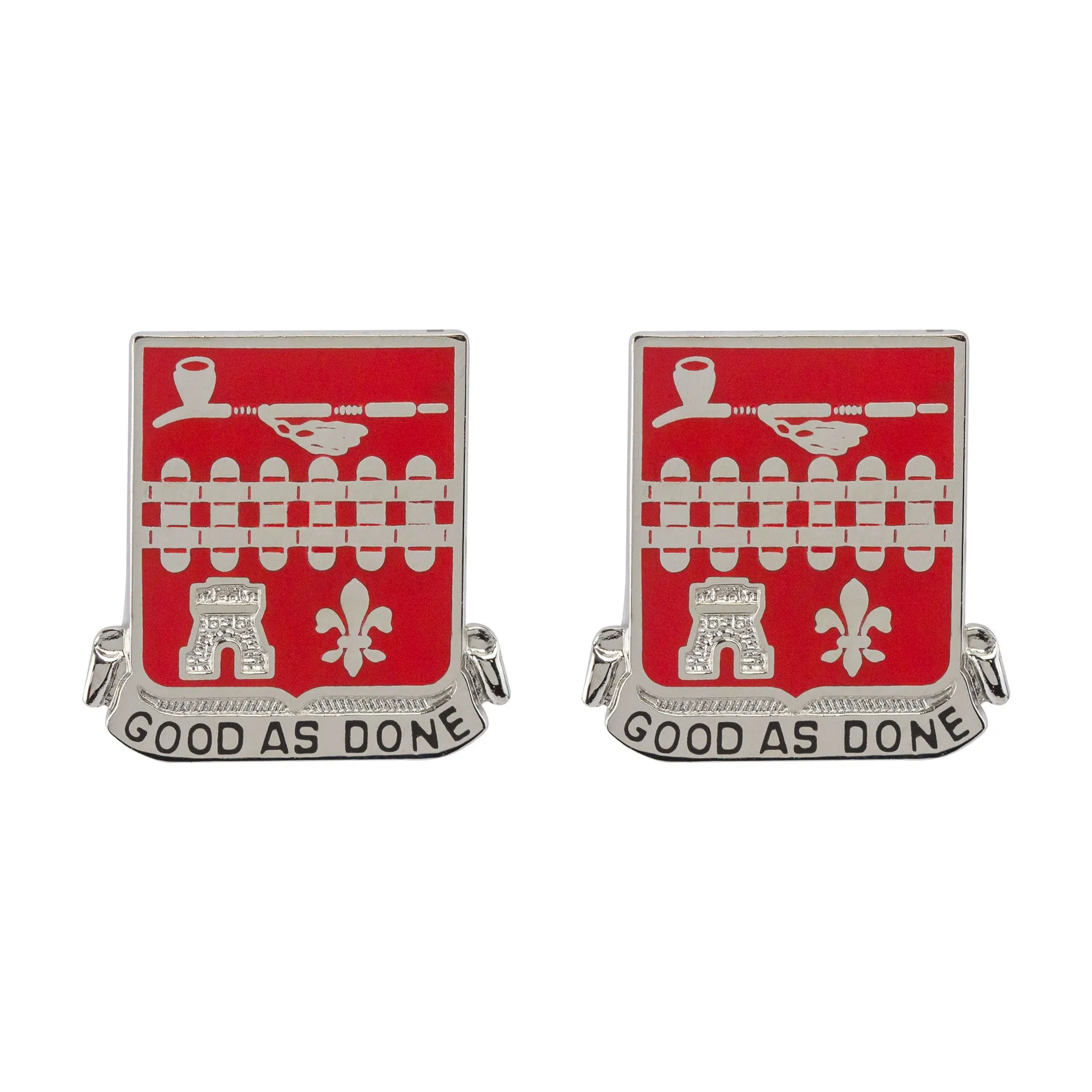 107th Engineer Battalion Unit Crest (Good As Done) - Sold in Pairs