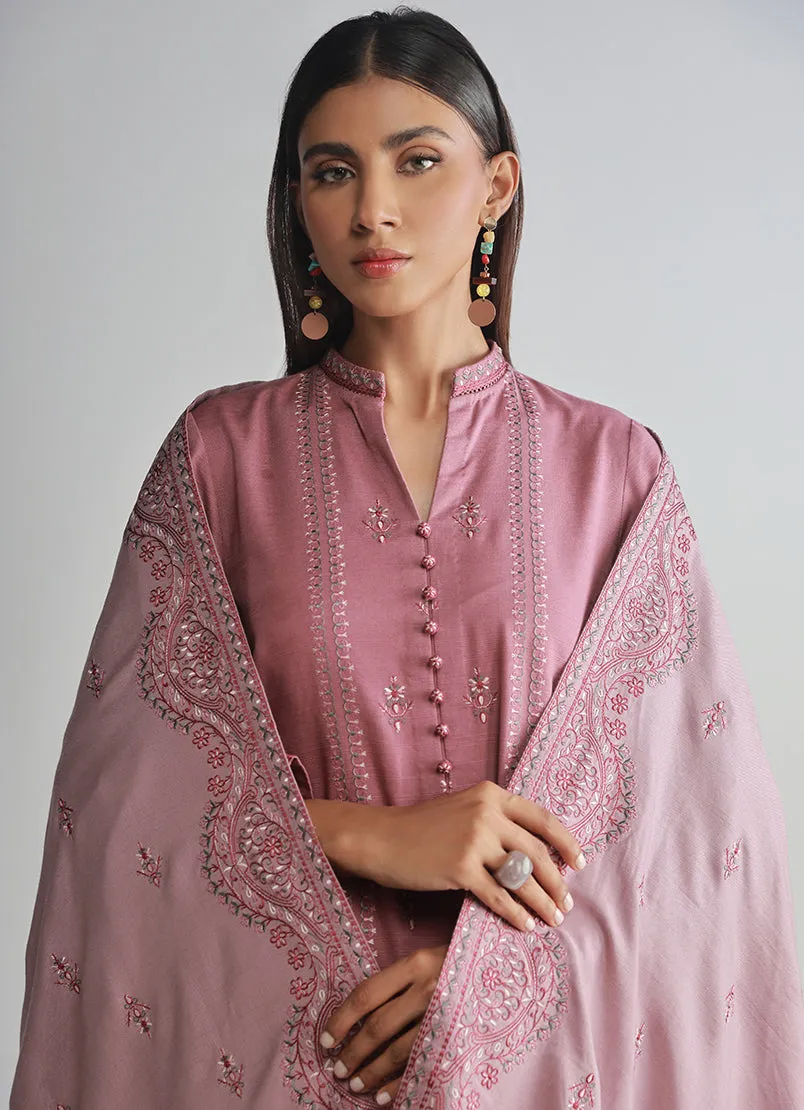 3 PC Khaddar Embroidered Suit