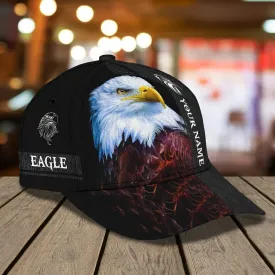 3D Classic Cap America Egagle Personalized Name Cap 01Namashops