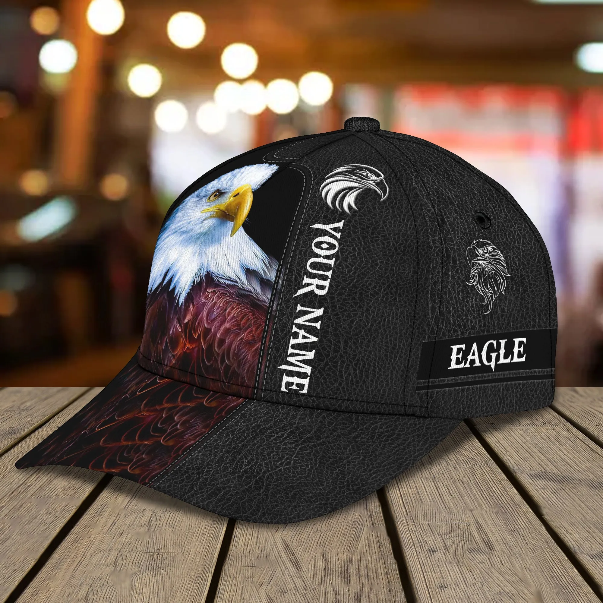 3D Classic Cap America Egagle Personalized Name Cap 01Namashops