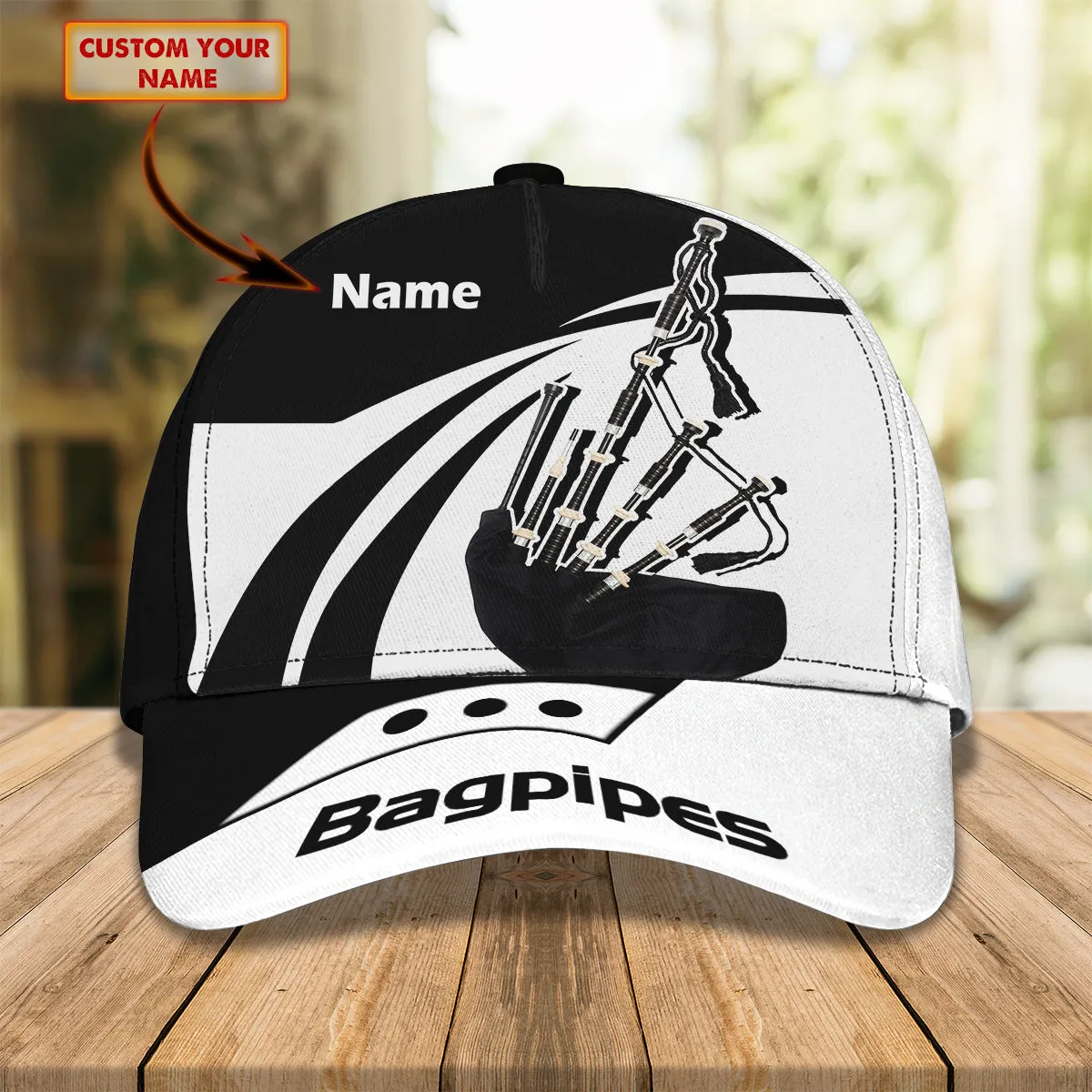 3D Classic Cap Bagpipes Personalized Name Cap 69 Namashops