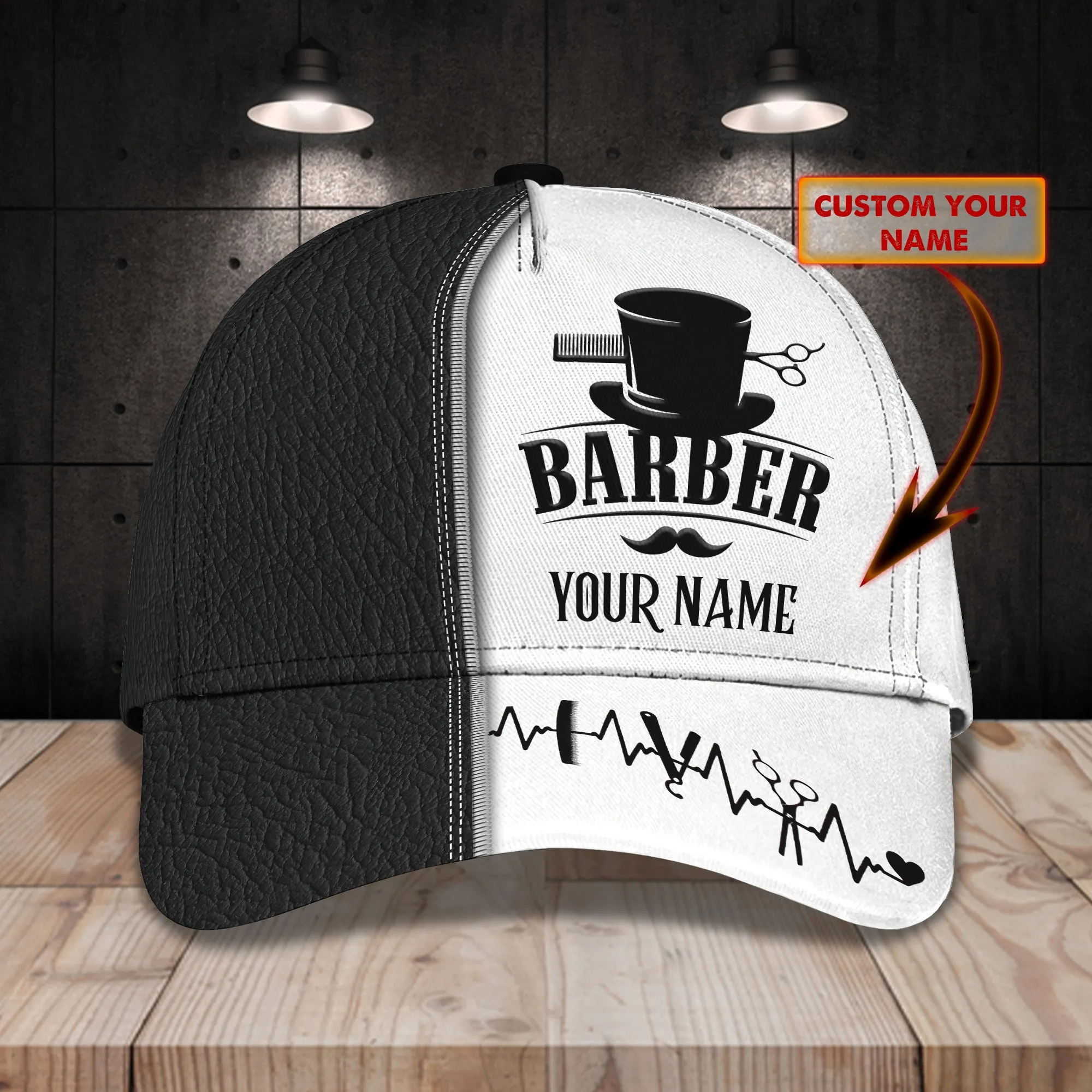 3D Classic Cap Barber2 Personalized Name Cap Namashops