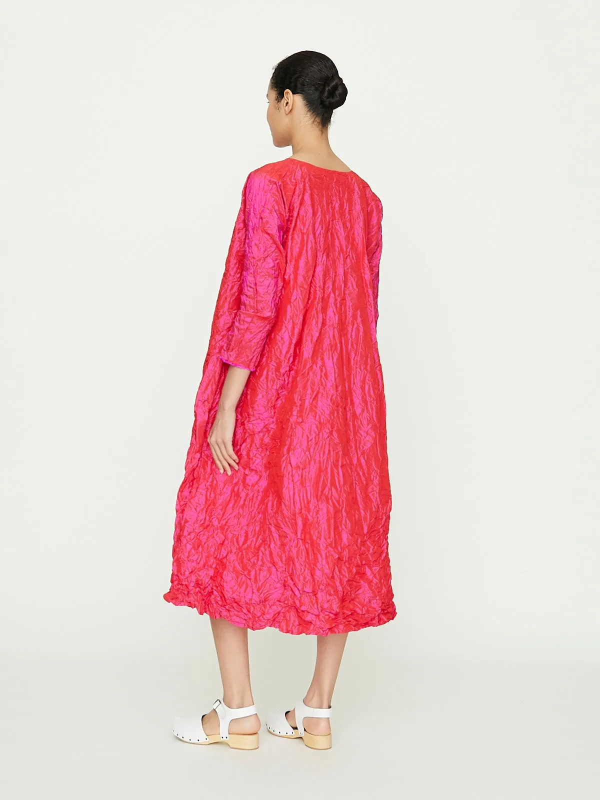Abito Dress Spicchi Colletto h130 Lavato in Fuscia/Red