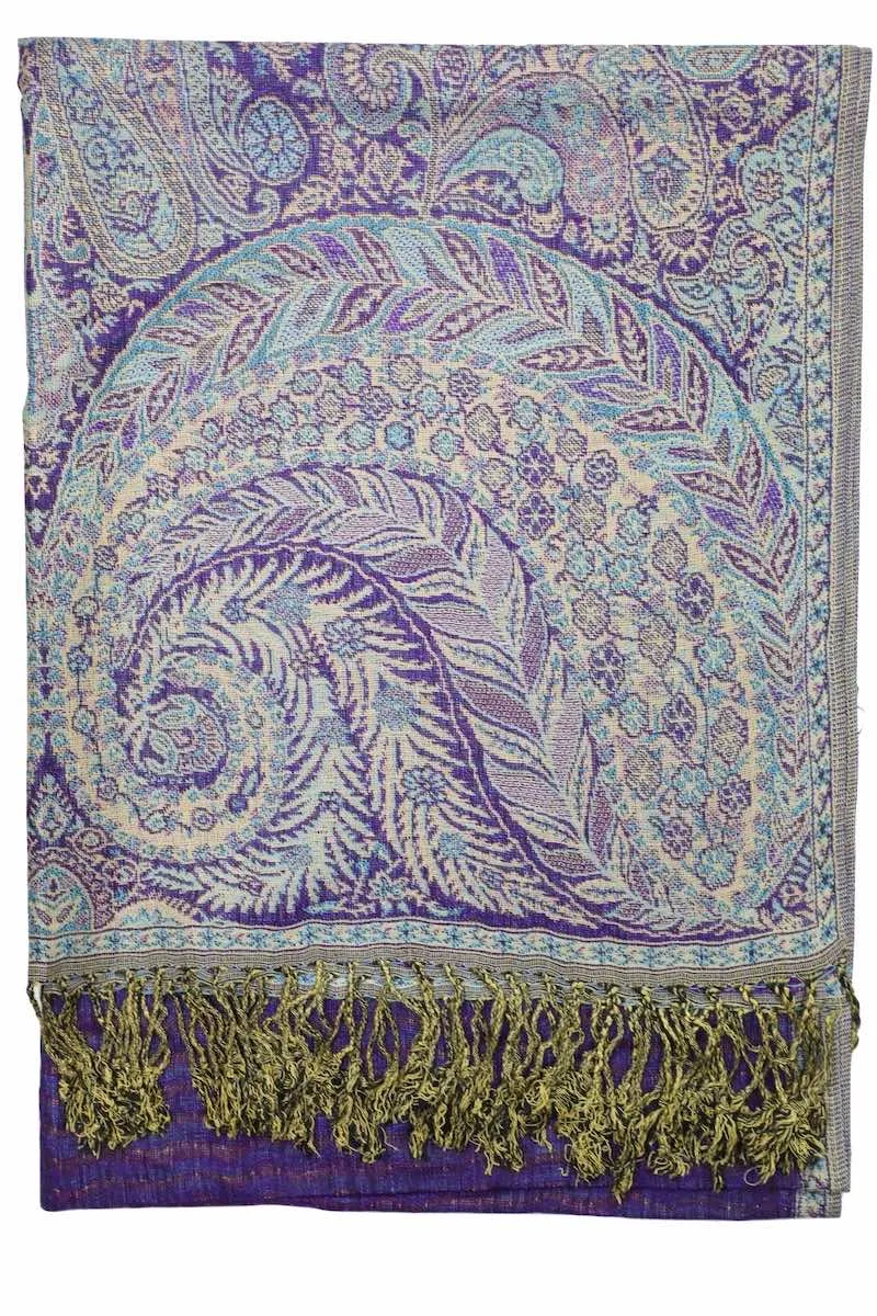 Achillea Purple Big Paisley Pashmina