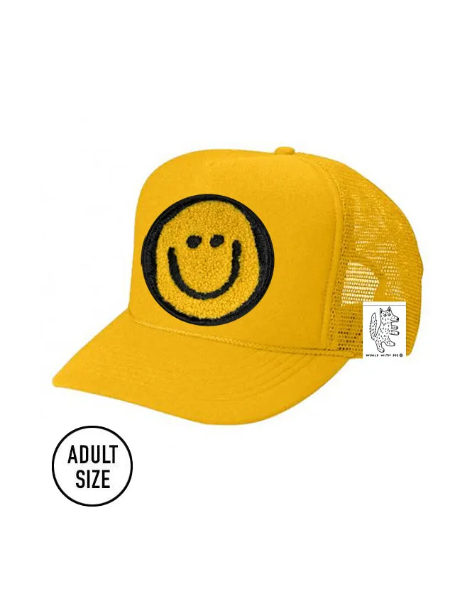 ADULT Trucker Hat with Interchangeable Velcro Patch (Gold)