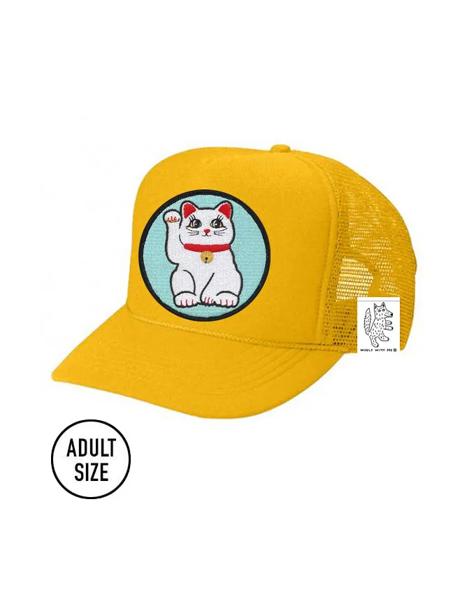 ADULT Trucker Hat with Interchangeable Velcro Patch (Gold)