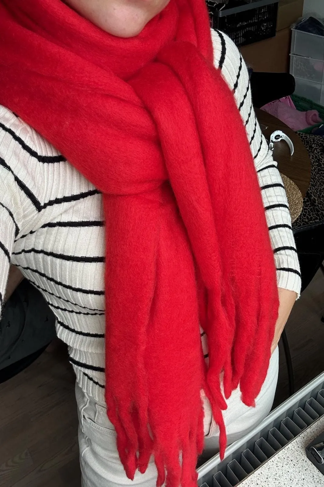 Anobel Copenhagen - Thick Plain Scarf E-71800 - Red