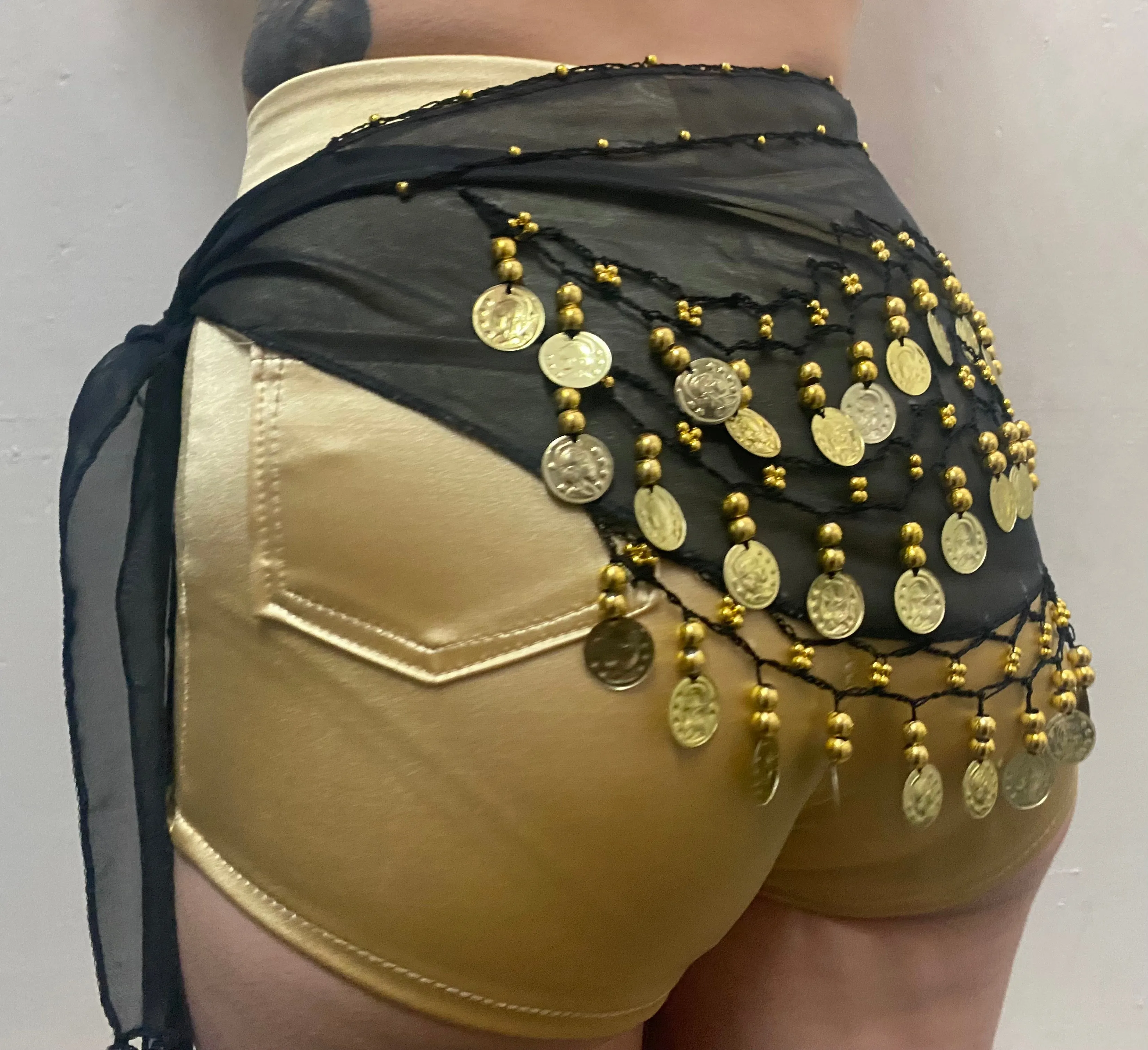 Aqua Blue Bellydance Gold Coin Belt