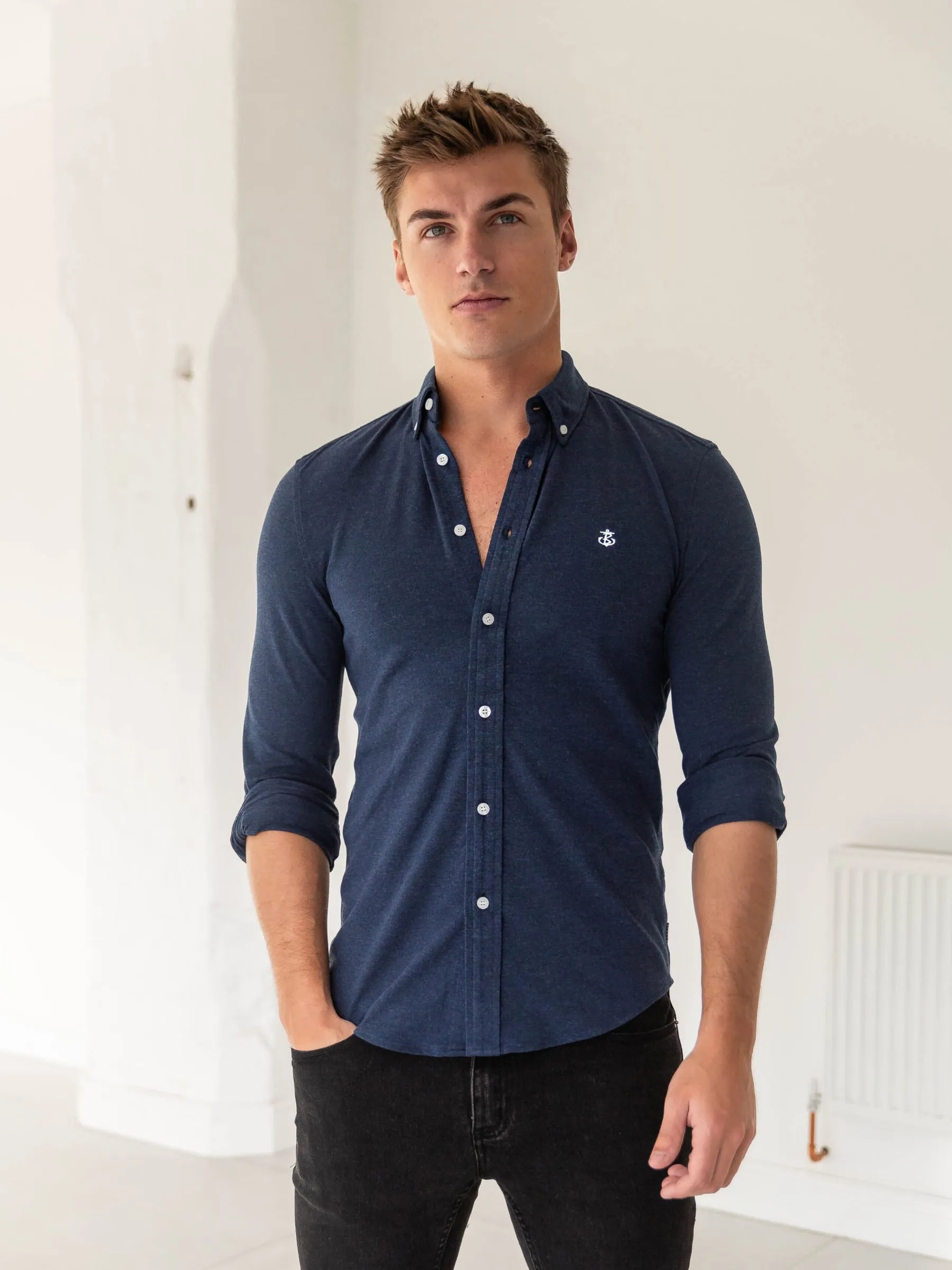 Arlo Soft Stretch Shirt - Navy