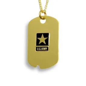Army 1.25" X .75" Dog Tags 18k Gold Electroplated