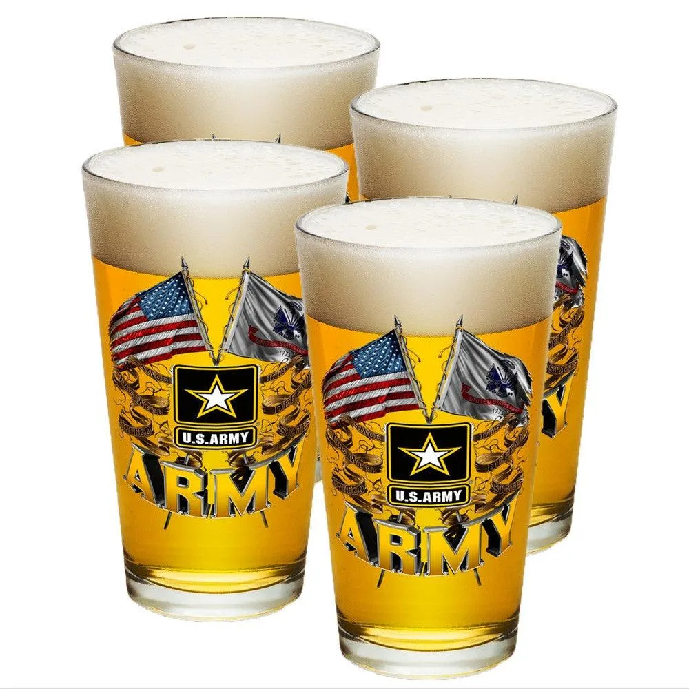 Army Double Flag Pint Glasses