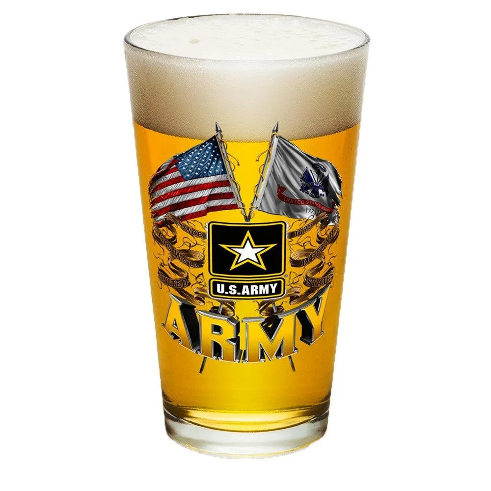 Army Double Flag Pint Glasses