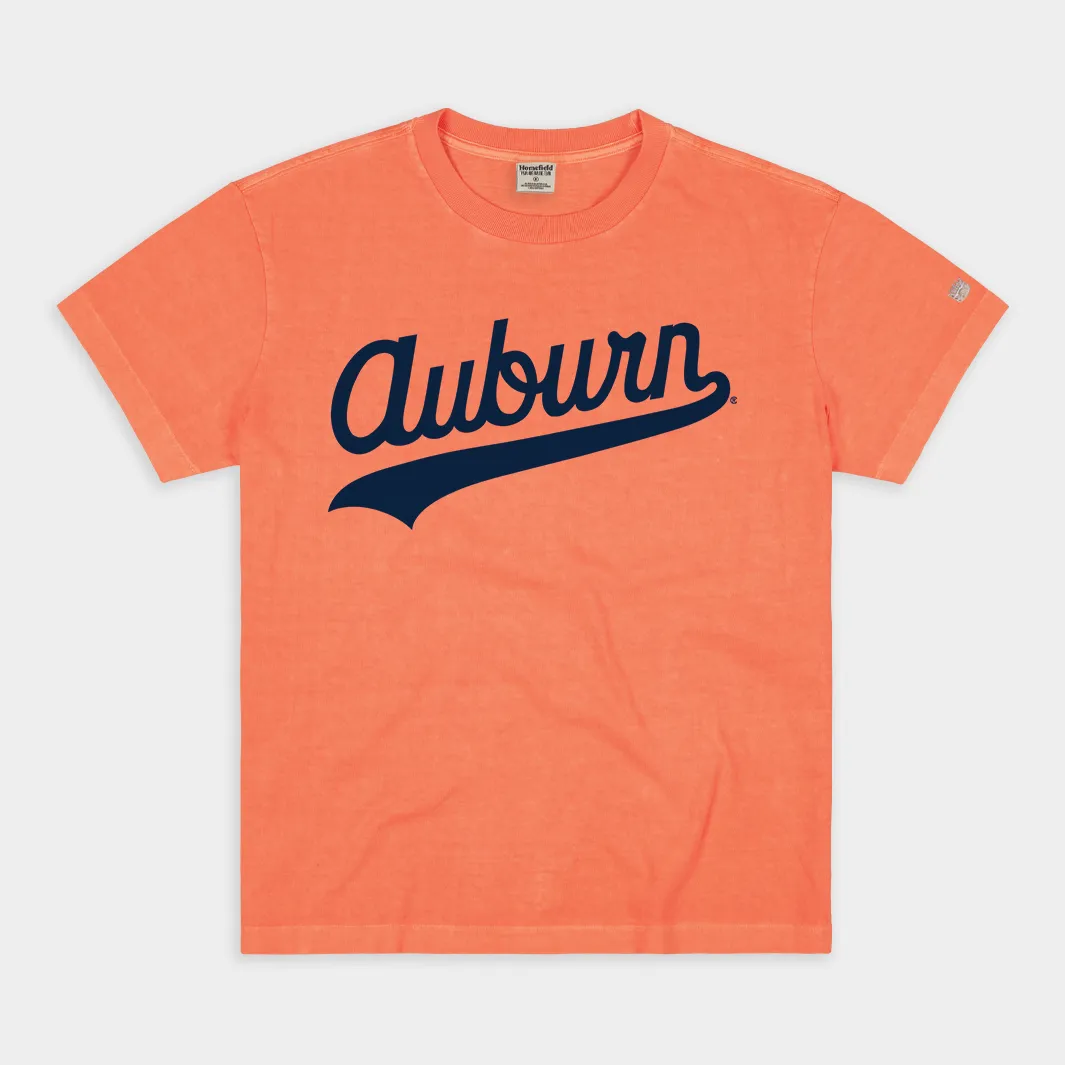 Auburn Baseball Script Vintage Tee