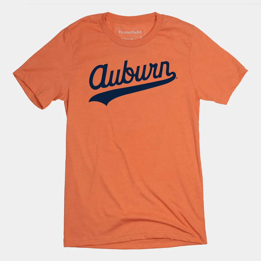 Auburn Baseball Script Vintage Tee