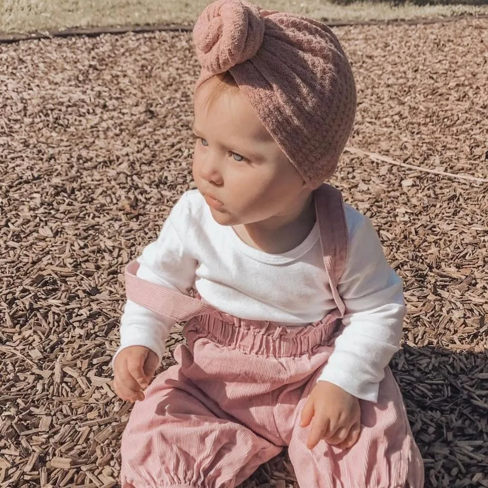 Baby Knitted Twirl Turban — Blush