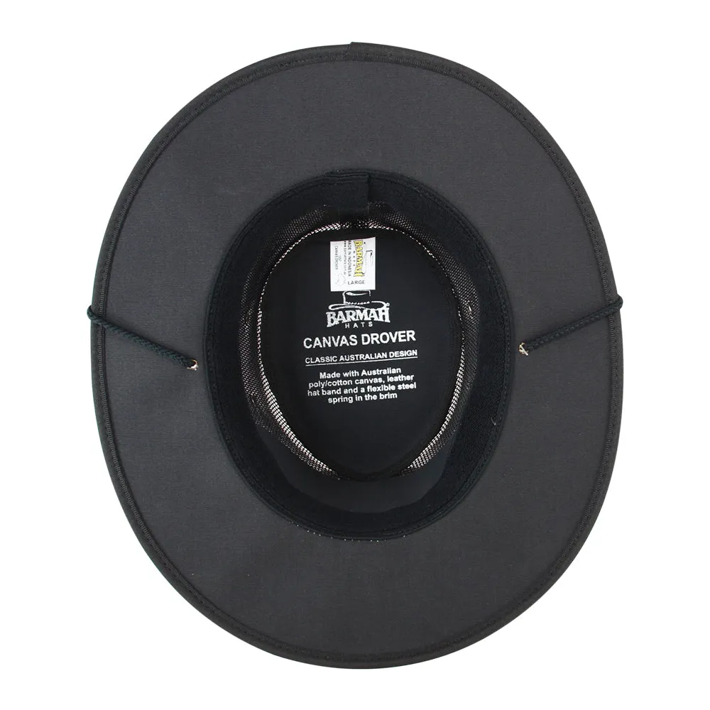 Barmah 1057BL Canvas Drover Airflow Hat - Black