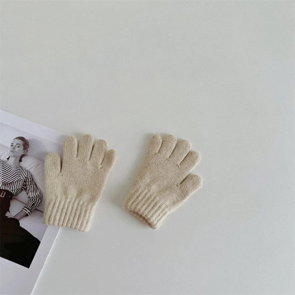 Basic Candy Color Knitted Gloves