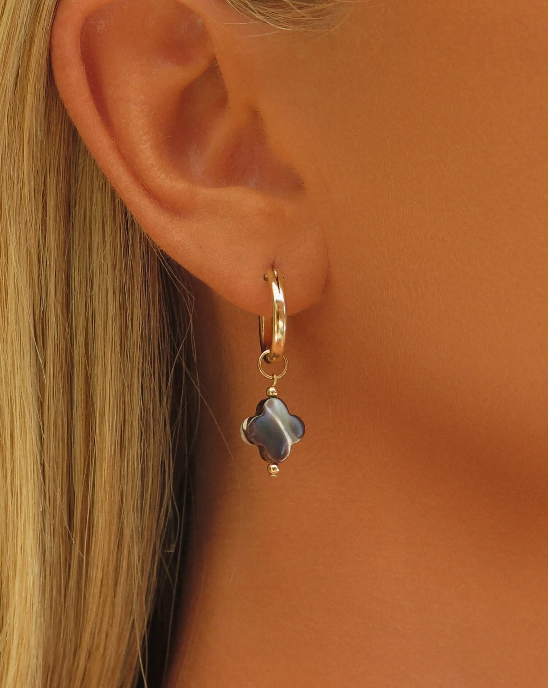 Black Clover Thick Hoop Earrings