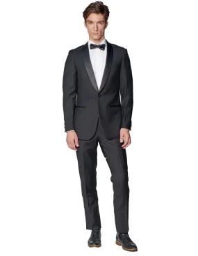 Black Shawl Lapel 1 Button Wool Tuxedo