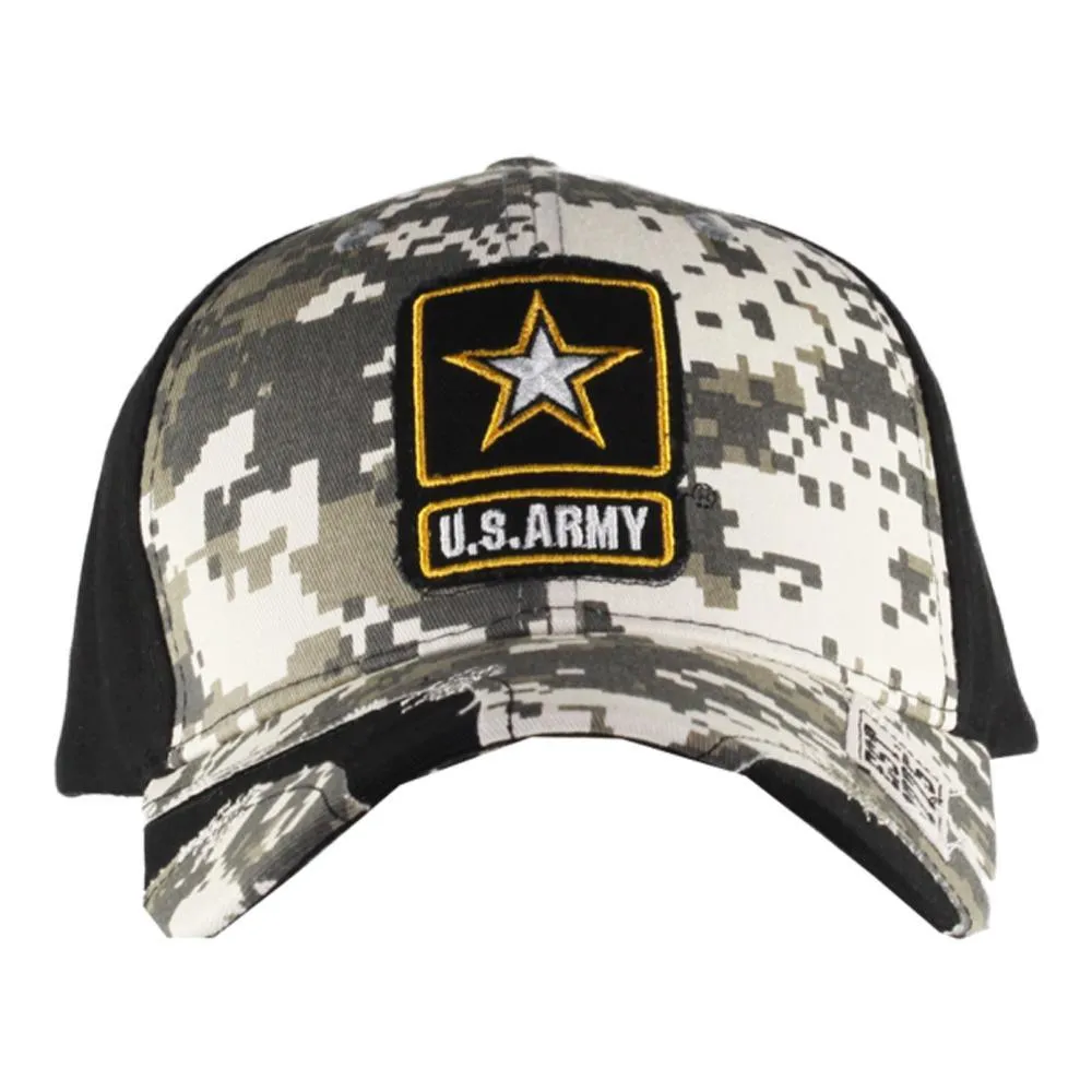 Black Streak Camo Stressed US Army Cap