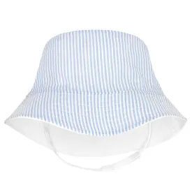 Blue Seersucker Reversible Sun Hat