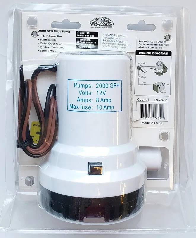 Boater Sports 2000GPH Bilge Pump PN57435