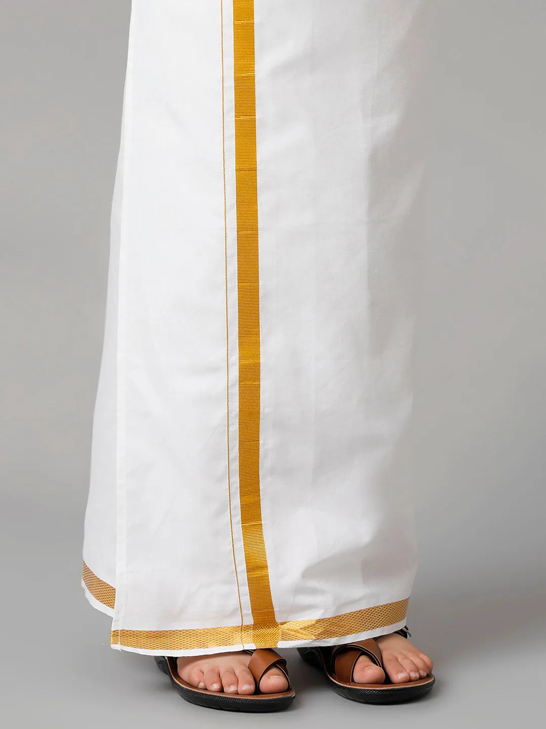 Boys Silk Cotton Violet Half Sleeves Shirt with Adjustable White Dhoti Combo K21