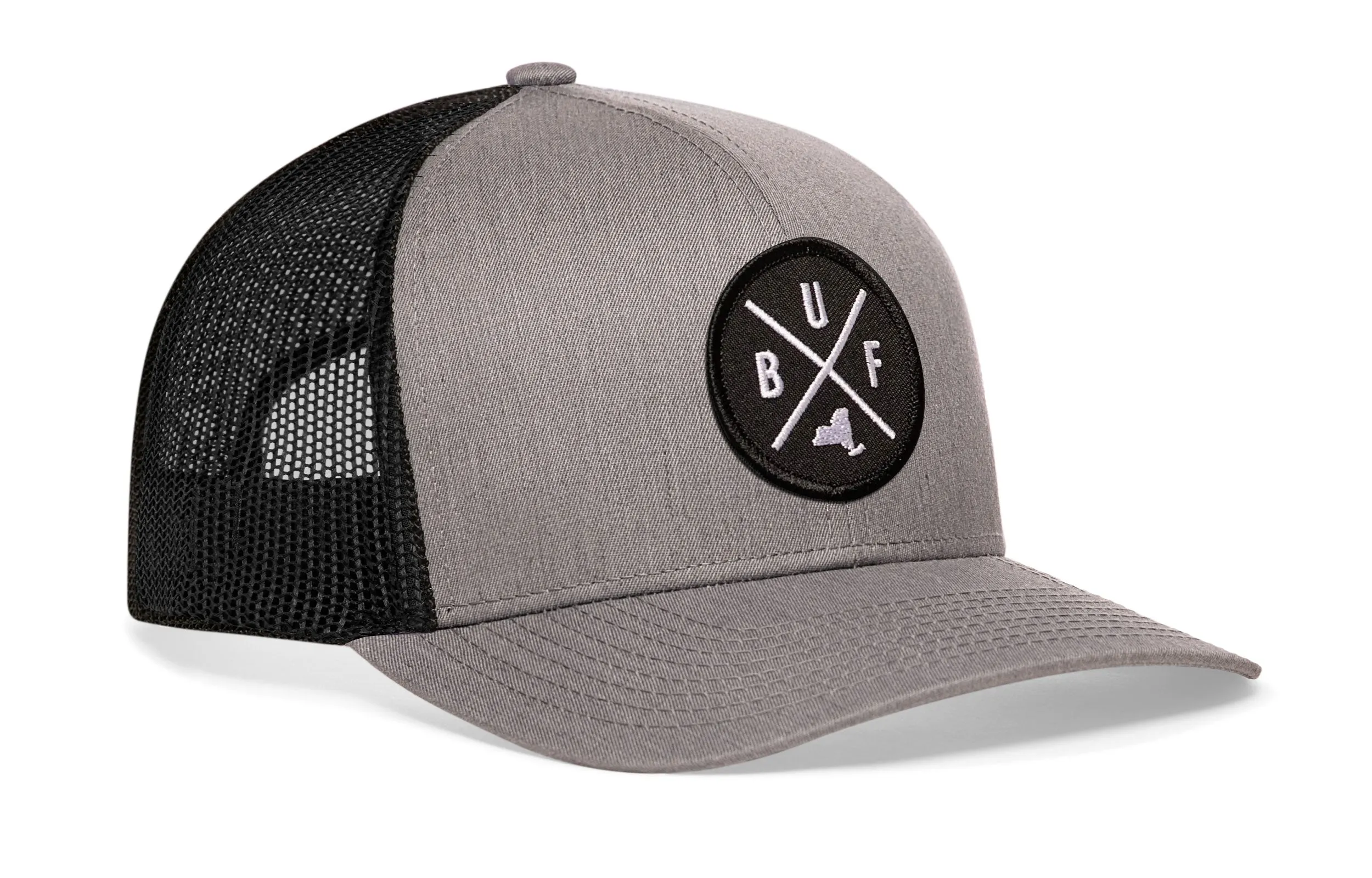 Buffalo Trucker Hat  |  Gray Black BUF Snapback
