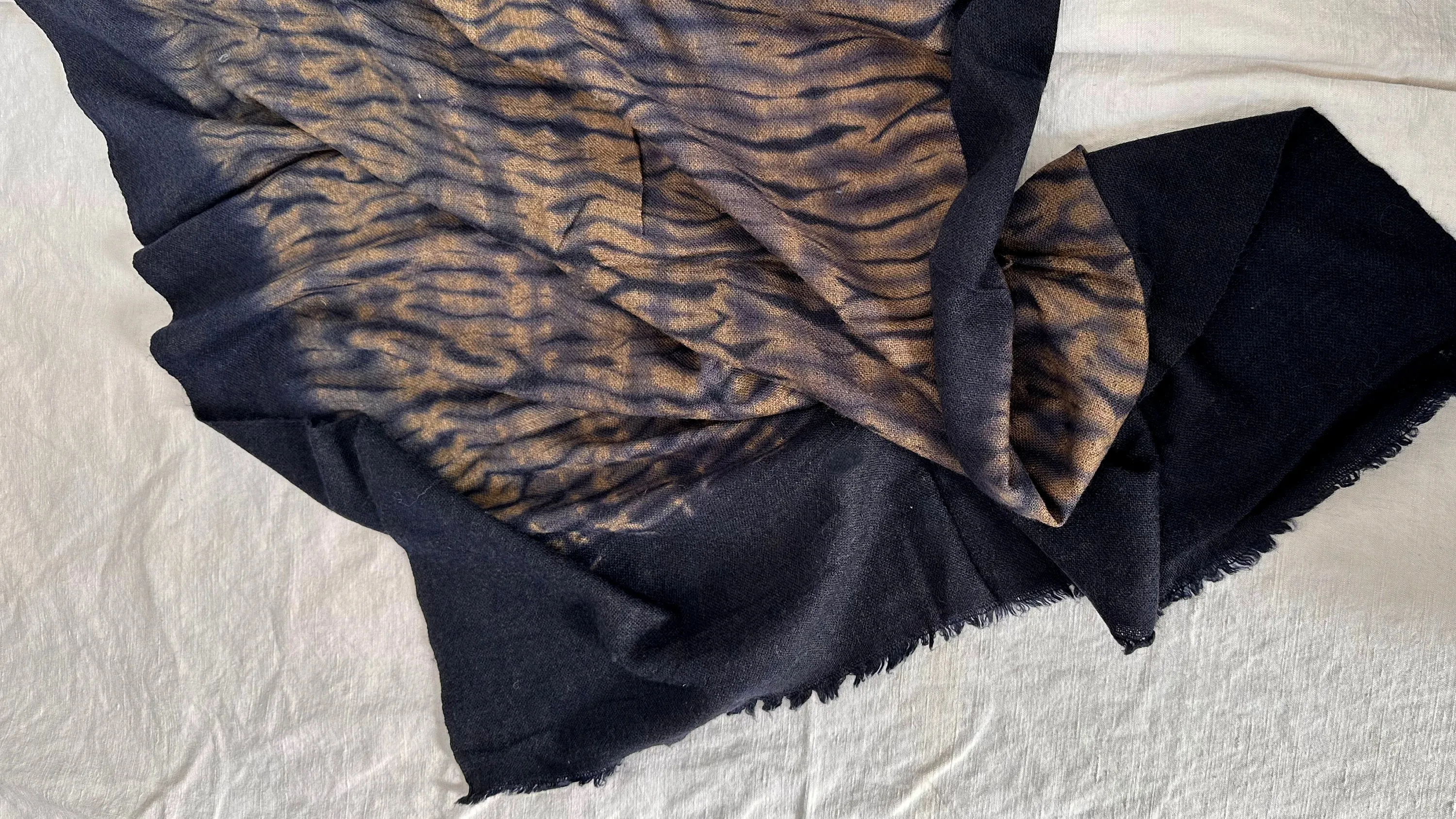 Cashmere & Wool Tie Dye Shawl, Wrap, Scarf. 0772