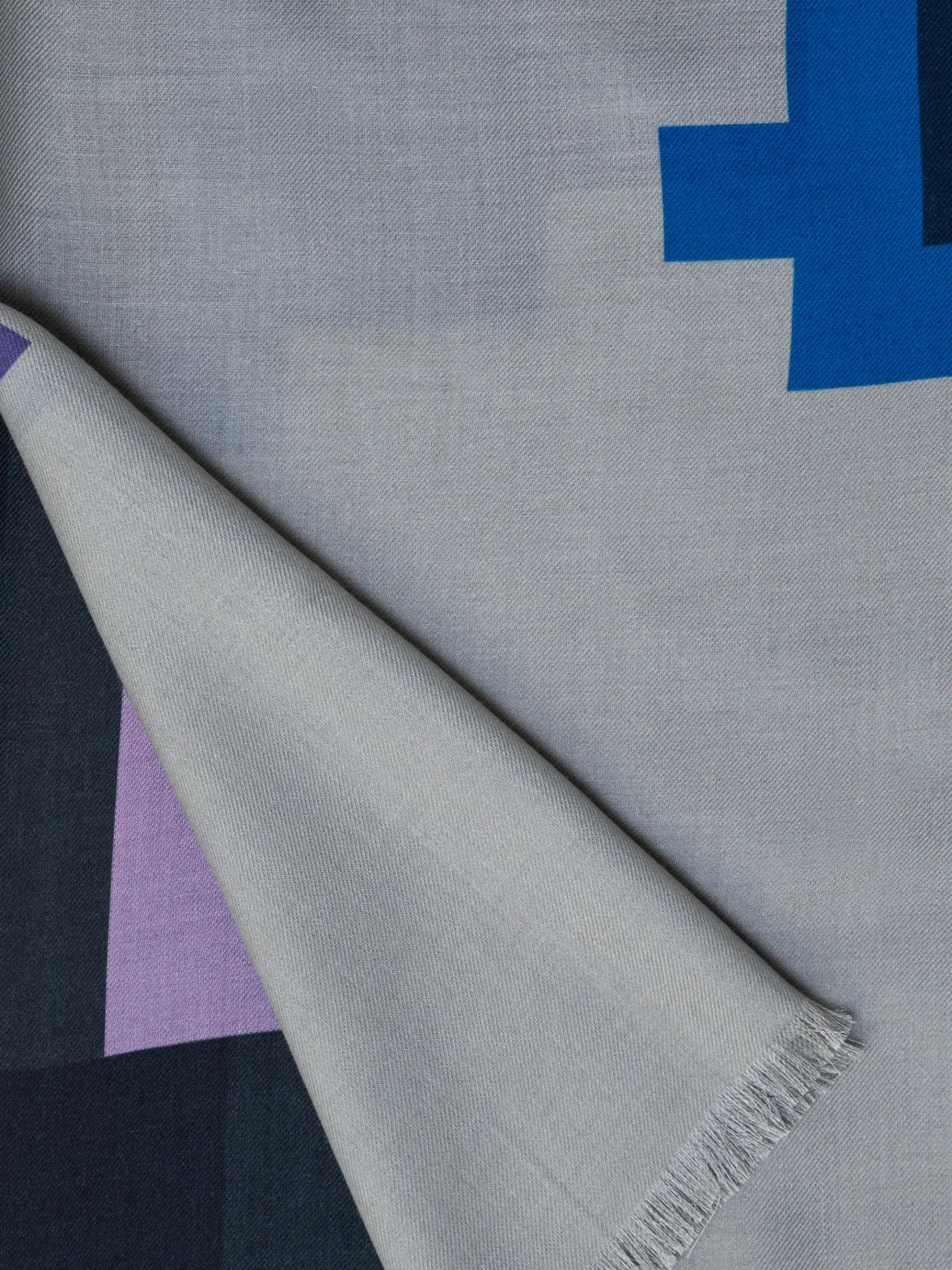 Cashmere Silk Blue Flowers at Home Print Scarf