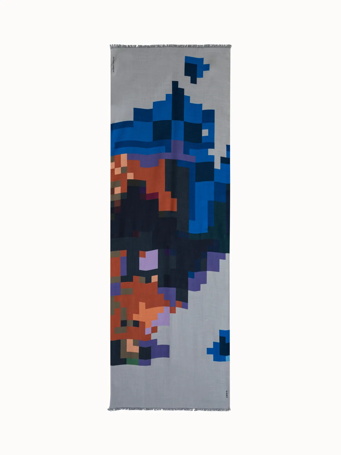Cashmere Silk Blue Flowers at Home Print Scarf