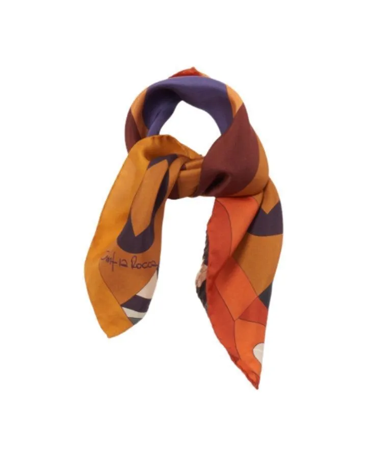 Cinzia Rocca Geometric Pattern Silk Scarf