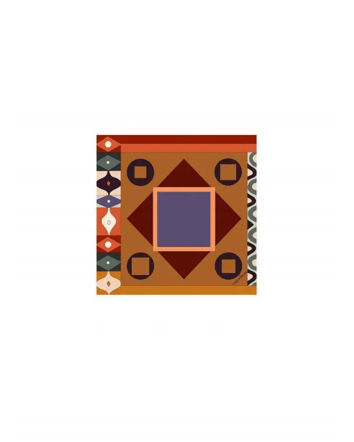 Cinzia Rocca Geometric Pattern Silk Scarf