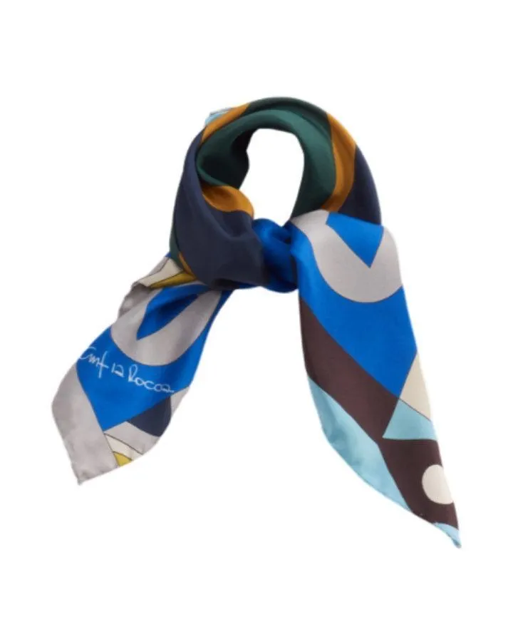 Cinzia Rocca Geometric Pattern Silk Scarf