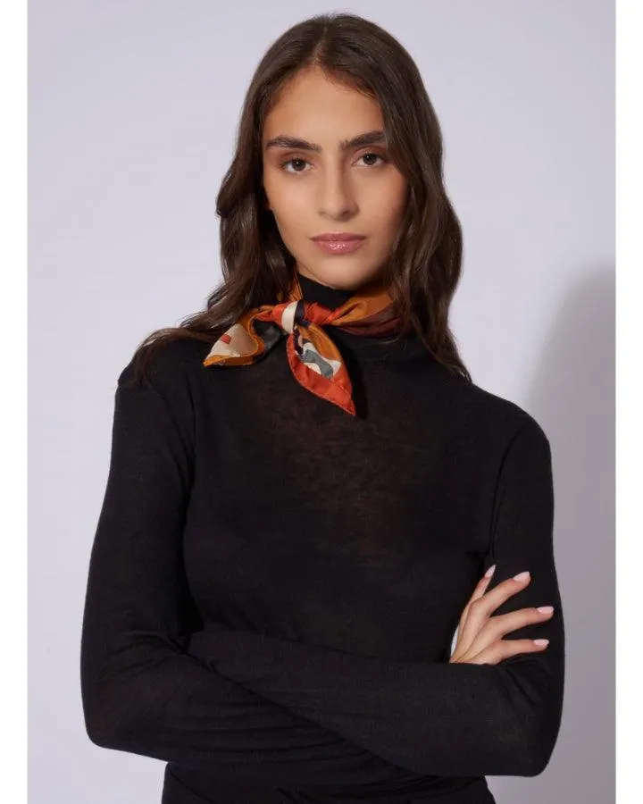 Cinzia Rocca Geometric Pattern Silk Scarf