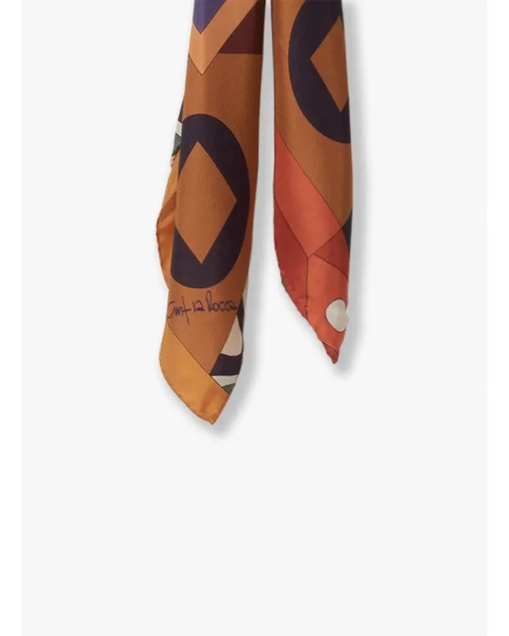 Cinzia Rocca Geometric Pattern Silk Scarf