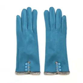 Cobalt Blue Faux Suede Glove