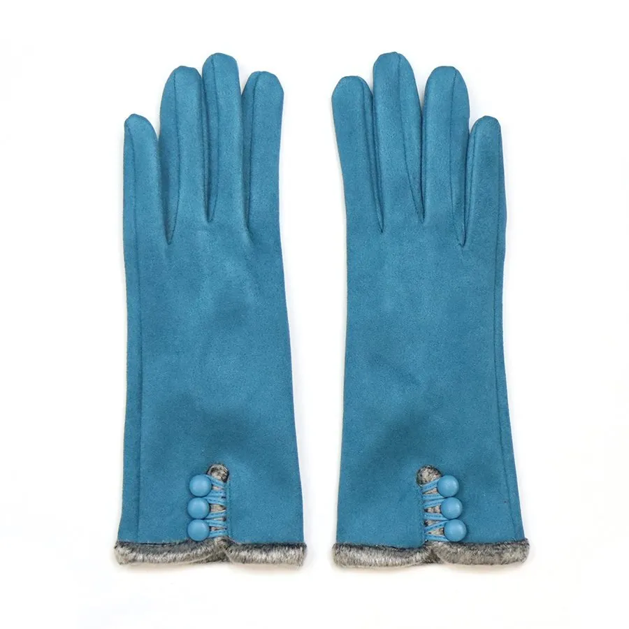 Cobalt Blue Faux Suede Glove