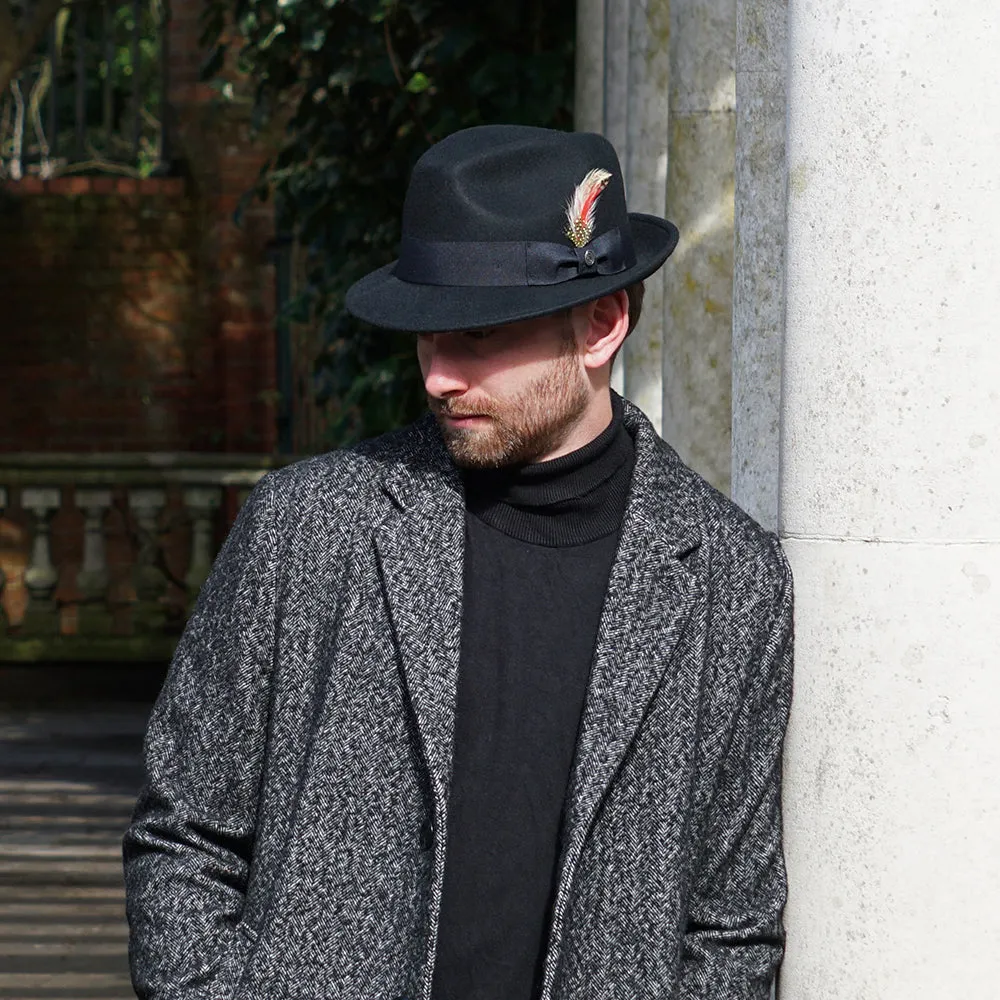 Crushable Blues Trilby Hat Black Wholesale Pack