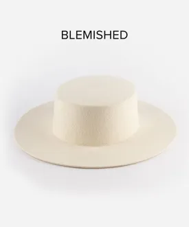 Dahlia Boater - Off White BLEMISHED