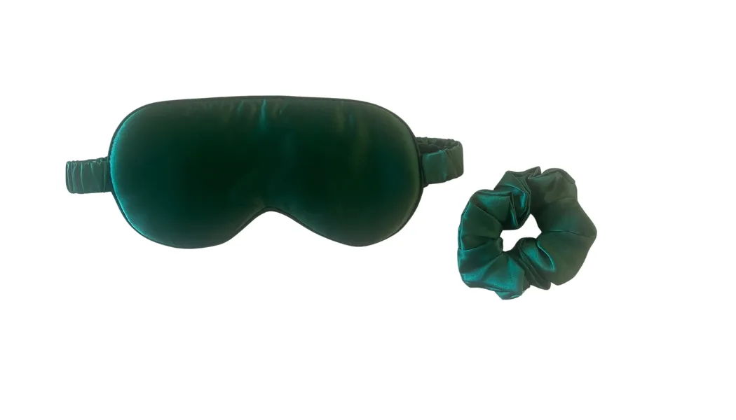 Luxurious Dark Green Pure Silk Sleep Mask