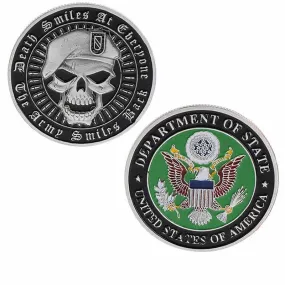 Death Smiles At Everyone The Army Smiles Back Challenge Coin 1-Pack (Single Coin)