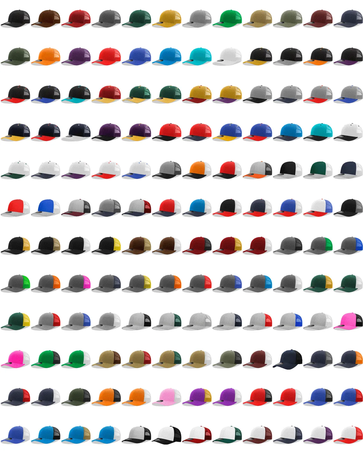 Decky 6021 - Classic Trucker Hat, 6 Panel Mid Profile Trucker Cap (Colors 2 of 2)