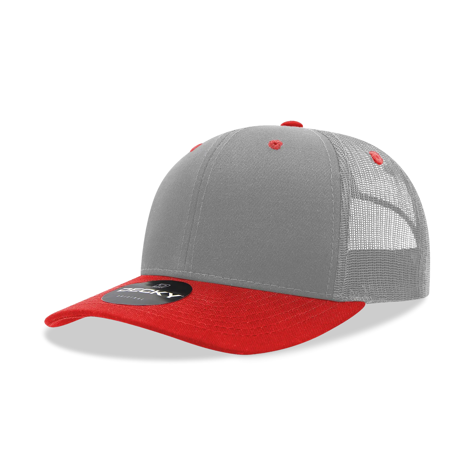 Decky 6021 - Classic Trucker Hat, 6 Panel Mid Profile Trucker Cap (Colors 2 of 2)