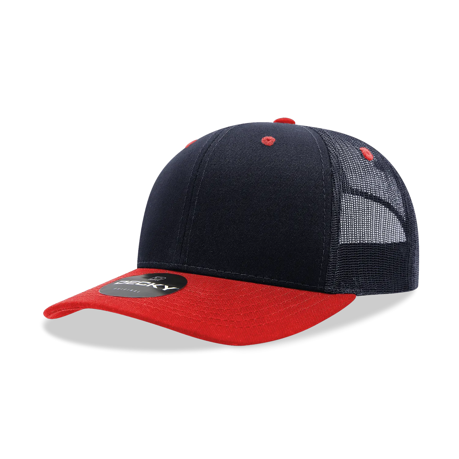 Decky 6021 - Classic Trucker Hat, 6 Panel Mid Profile Trucker Cap (Colors 2 of 2)