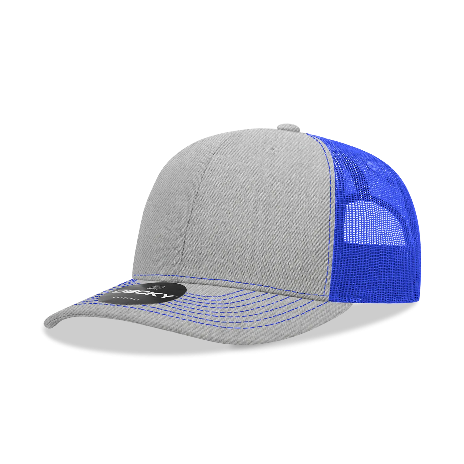 Decky 6031 - 6 Panel Mid Profile Structured Contra-Stitch Trucker Hat - CASE Pricing
