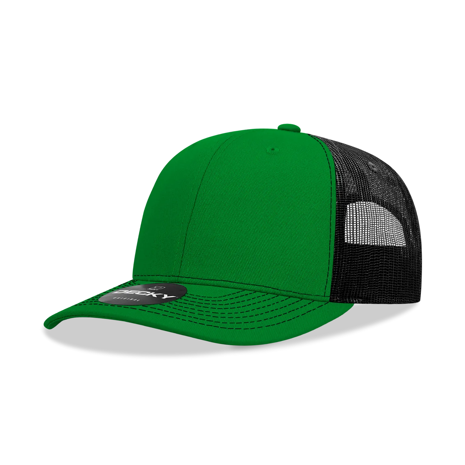 Decky 6031 - 6 Panel Mid Profile Structured Contra-Stitch Trucker Hat - CASE Pricing