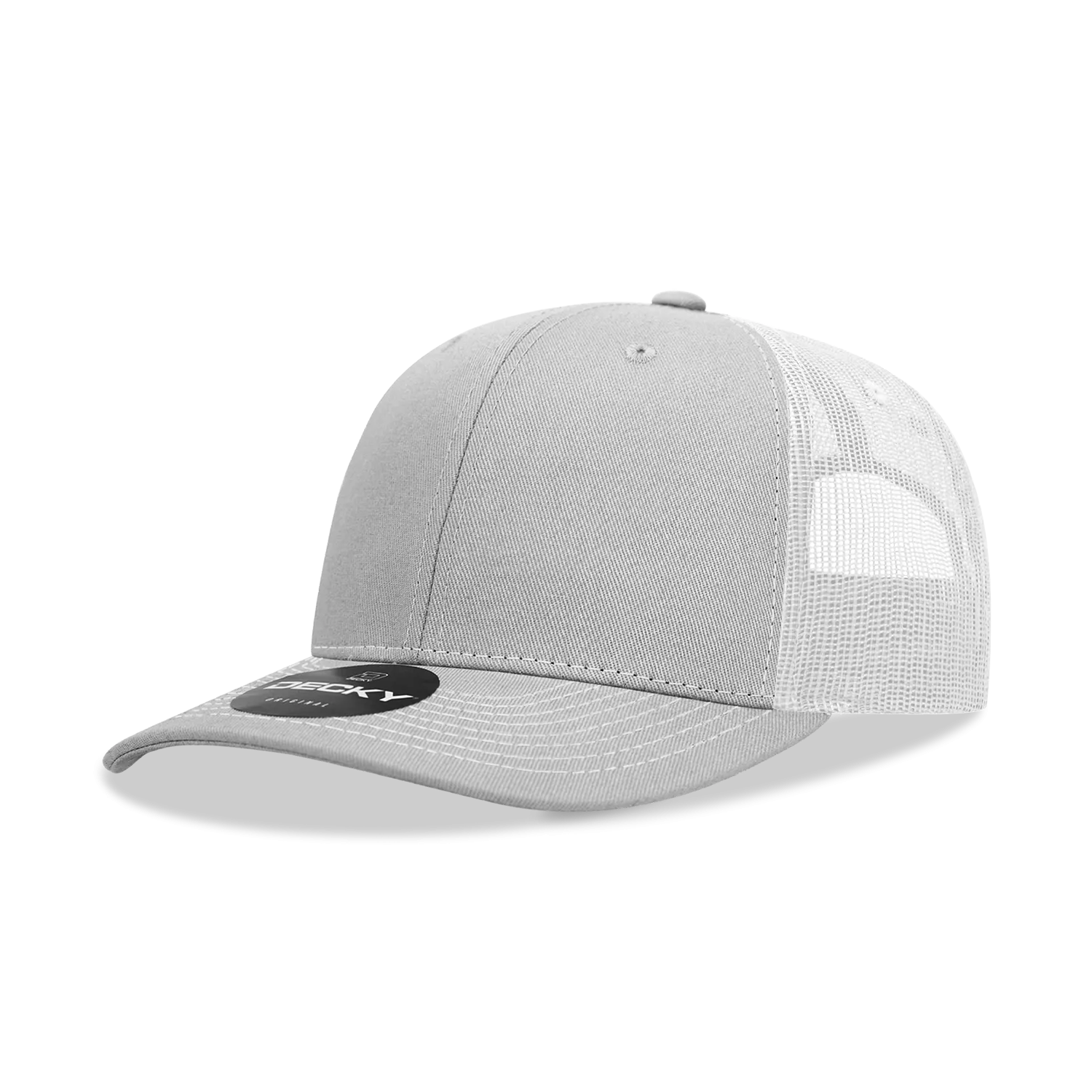 Decky 6031 - 6 Panel Mid Profile Structured Contra-Stitch Trucker Hat - CASE Pricing