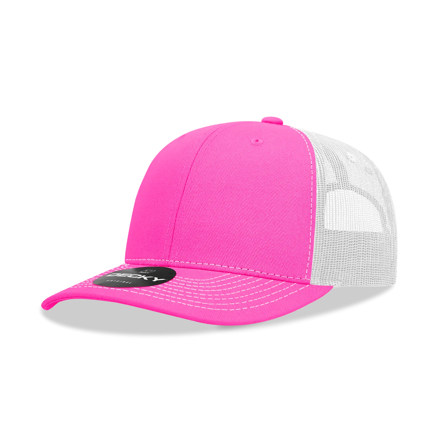 Decky 6031 - 6 Panel Mid Profile Structured Contra-Stitch Trucker Hat - CASE Pricing