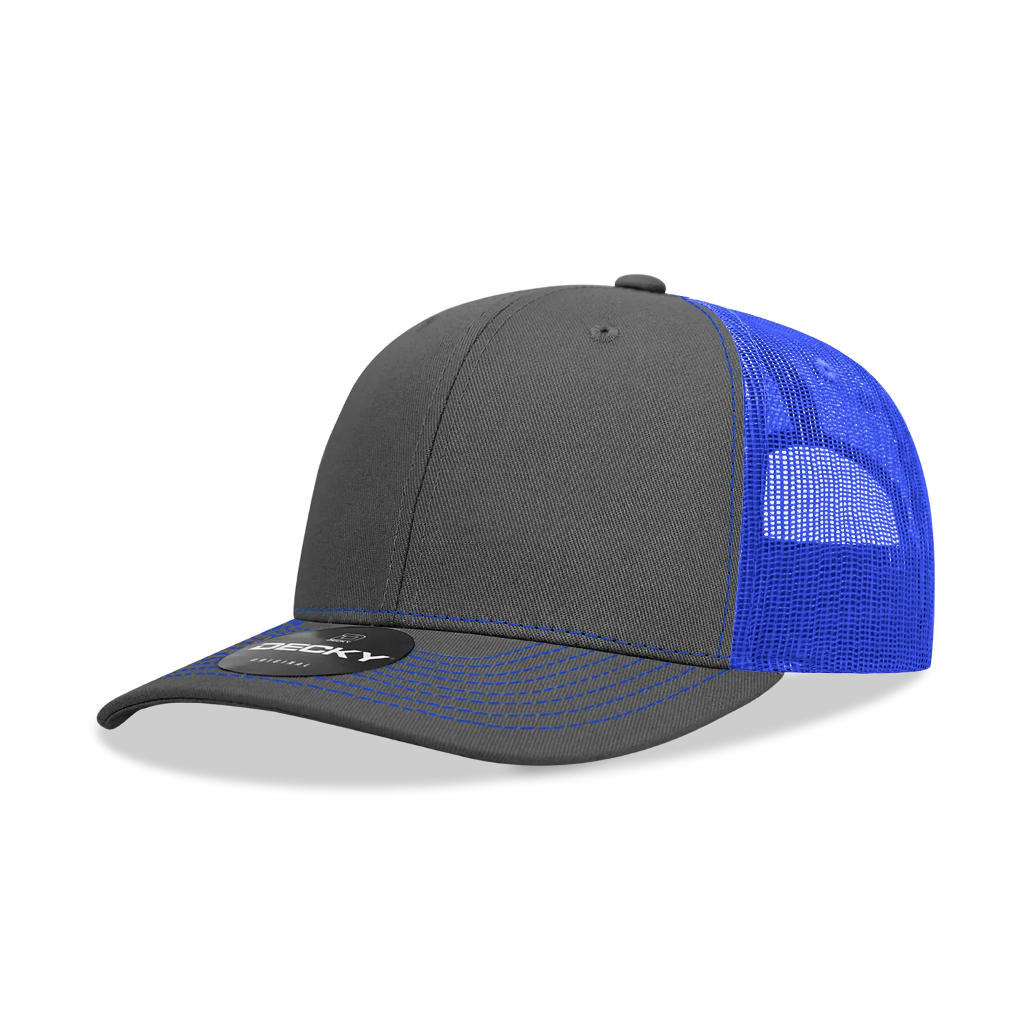 Decky 6031 - 6 Panel Mid Profile Structured Contra-Stitch Trucker Hat - CASE Pricing